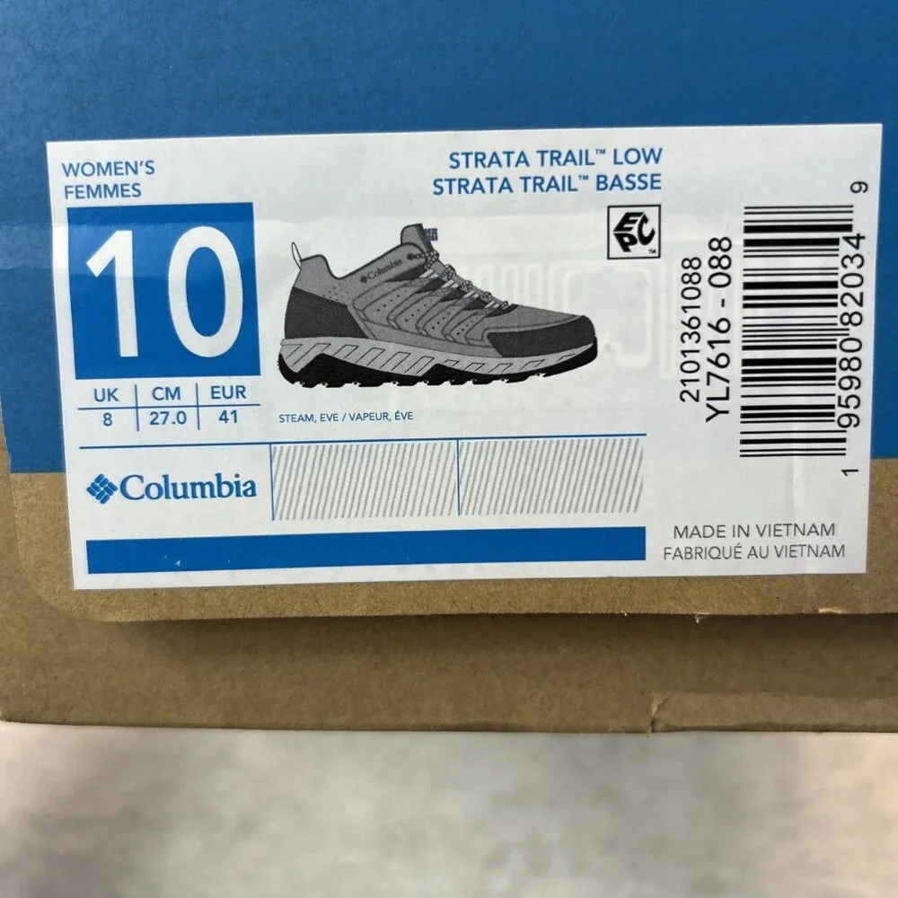 Columbia Strata Trail Low Hiking Shoe Women Size 10 Light Gray/Dark Gray New - Picture 11 of 11